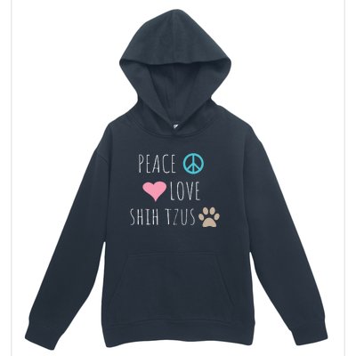 Peace Love Shih Tzus Cute Dog Puppy Pet Lover Urban Pullover Hoodie