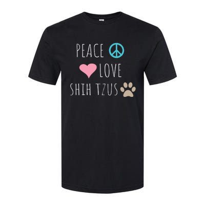 Peace Love Shih Tzus Cute Dog Puppy Pet Lover Softstyle CVC T-Shirt