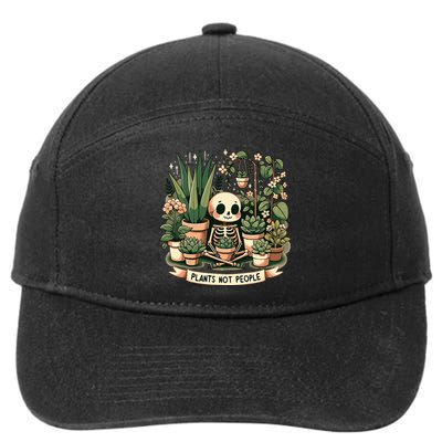 Plant Lover Skeleton Design Plants Not People 7-Panel Snapback Hat