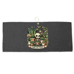 Plant Lover Skeleton Design Plants Not People Large Microfiber Waffle Golf Towel