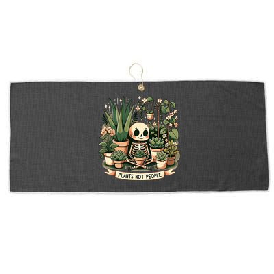 Plant Lover Skeleton Design Plants Not People Large Microfiber Waffle Golf Towel