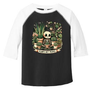 Plant Lover Skeleton Design Plants Not People Toddler Fine Jersey T-Shirt