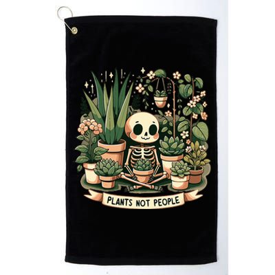 Plant Lover Skeleton Design Plants Not People Platinum Collection Golf Towel