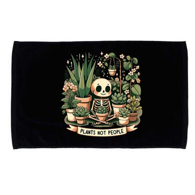 Plant Lover Skeleton Design Plants Not People Microfiber Hand Towel