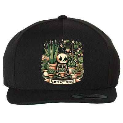 Plant Lover Skeleton Design Plants Not People Wool Snapback Cap