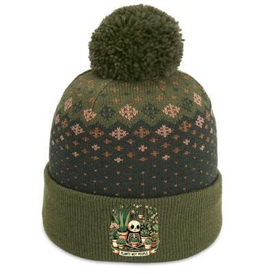 Plant Lover Skeleton Design Plants Not People The Baniff Cuffed Pom Beanie