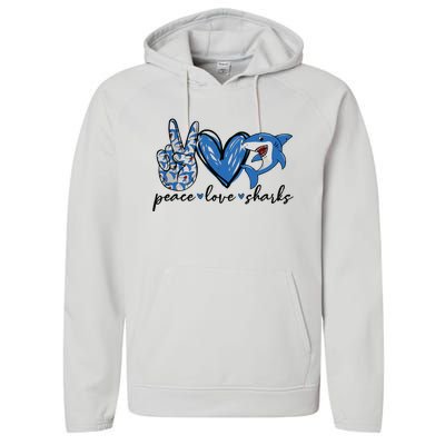 Peace Love Shark Performance Fleece Hoodie