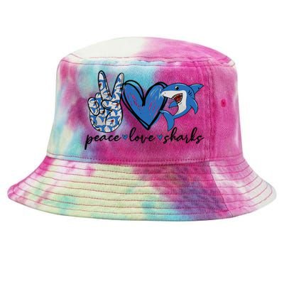 Peace Love Shark Tie-Dyed Bucket Hat