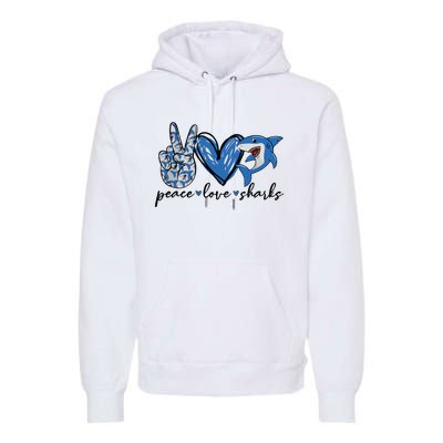 Peace Love Shark Premium Hoodie