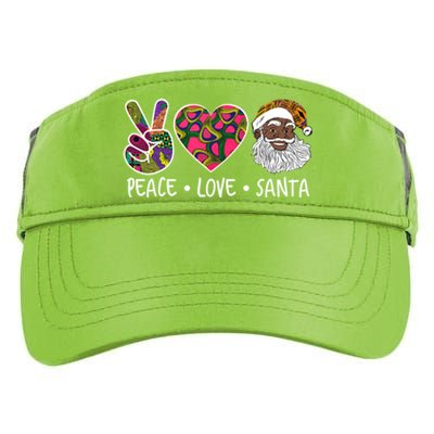 Peace Love Santa African Print Design African American Santa Gift Adult Drive Performance Visor