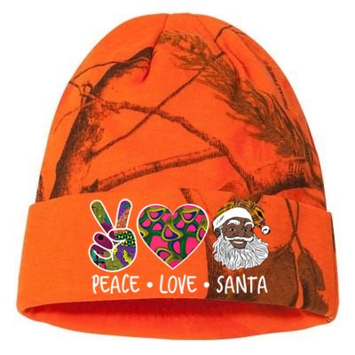 Peace Love Santa African Print Design African American Santa Gift Kati Licensed 12" Camo Beanie