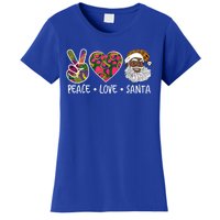 Peace Love Santa African Print Design African American Santa Gift Women's T-Shirt