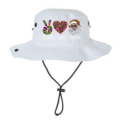 Peace Love Santa African Print Design African American Santa Gift Legacy Cool Fit Booney Bucket Hat