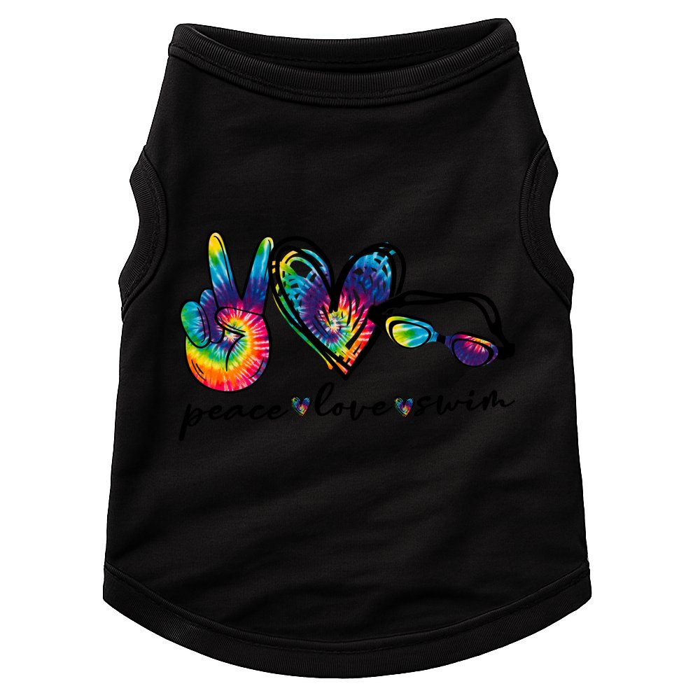 Peace Love Swim Goggles Tie Dye Swimmer Swimming Gift Doggie Tank