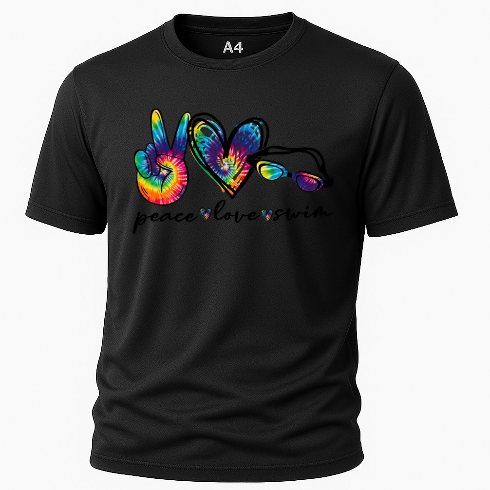 Peace Love Swim Goggles Tie Dye Swimmer Swimming Gift Performance Shirt