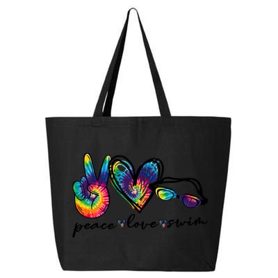 Peace Love Swim Goggles Tie Dye Swimmer Swimming Gift 25L Jumbo Tote
