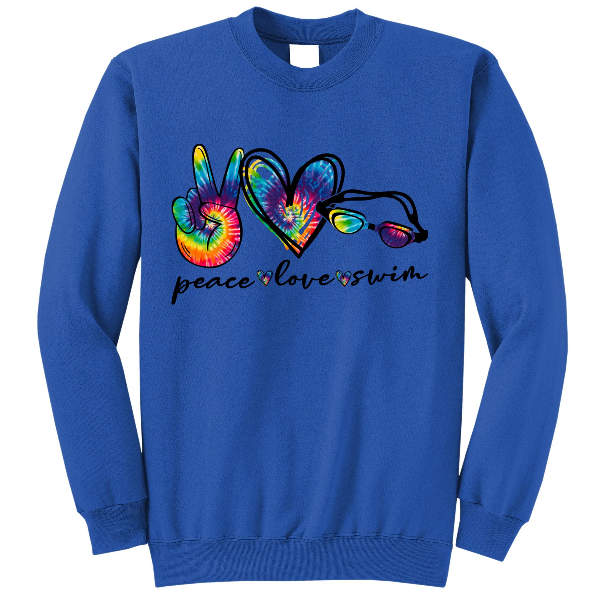 Peace Love Swim Goggles Tie Dye Swimmer Swimming Gift Sweatshirt