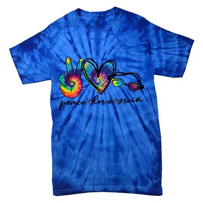 Peace Love Swim Goggles Tie Dye Swimmer Swimming Gift Tie-Dye T-Shirt
