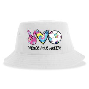 Peace Love Soccer Tie Dye Cute Soccer Lovers Sustainable Bucket Hat