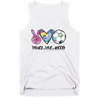 Peace Love Soccer Tie Dye Cute Soccer Lovers Tank Top