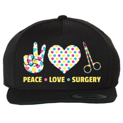 Peace Love Surgery Open Heart Surgery For Patients Cute Gift Wool Snapback Cap