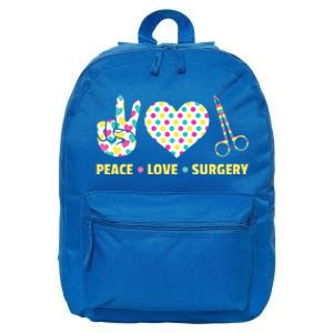 Peace Love Surgery Open Heart Surgery For Patients Cute Gift 16 in Basic Backpack