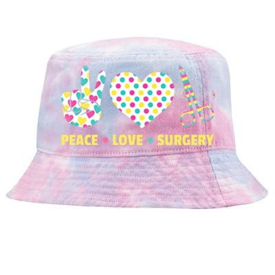 Peace Love Surgery Open Heart Surgery For Patients Cute Gift Tie-Dyed Bucket Hat