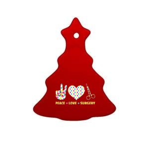 Peace Love Surgery Open Heart Surgery For Patients Cute Gift Ceramic Tree Ornament