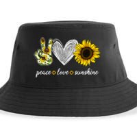 Peace Love Sunshine Sunflower Hippie Sunflower Lover Gifts Sustainable Bucket Hat