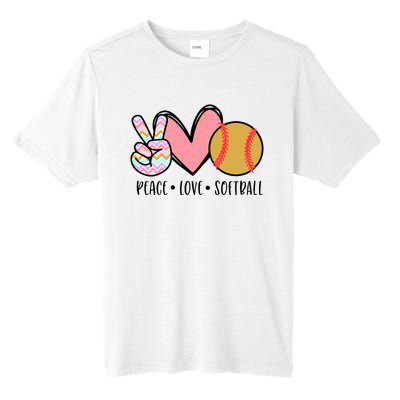 Peace Love Softball Cute Design For Women Teen Little Girl Tall Fusion ChromaSoft Performance T-Shirt