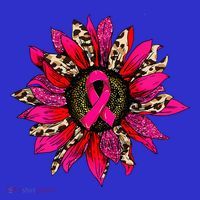 Pink Leopard Sunflower Breast Cancer Awareness Ribbon Premium T-Shirt