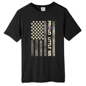 Proud Little Sis American Flag Baseball Sister Patriotic Great Gift Tall Fusion ChromaSoft Performance T-Shirt