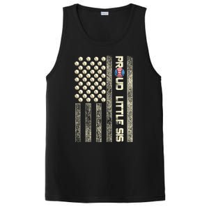 Proud Little Sis American Flag Baseball Sister Patriotic Great Gift PosiCharge Competitor Tank