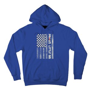 Proud Little Sis American Flag Baseball Sister Patriotic Great Gift Hoodie