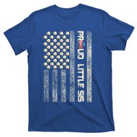 Proud Little Sis American Flag Baseball Sister Patriotic Great Gift T-Shirt