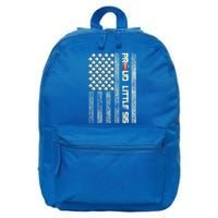 Proud Little Sis American Flag Baseball Sister Patriotic Great Gift 16 in Basic Backpack