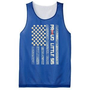 Proud Little Sis American Flag Baseball Sister Patriotic Great Gift Mesh Reversible Basketball Jersey Tank