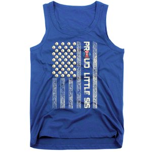 Proud Little Sis American Flag Baseball Sister Patriotic Great Gift Tank Top