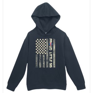 Proud Little Sis American Flag Baseball Sister Patriotic Great Gift Urban Pullover Hoodie