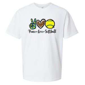 Peace Love Softball For Teen Cute Leopard Softball Sueded Cloud Jersey T-Shirt