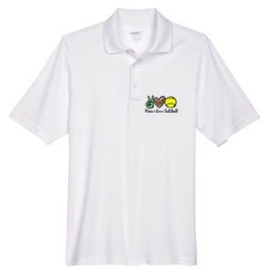 Peace Love Softball For Teen Cute Leopard Softball Men's Origin Performance Pique Polo