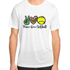 Peace Love Softball For Teen Cute Leopard Softball Adult ChromaSoft Performance T-Shirt