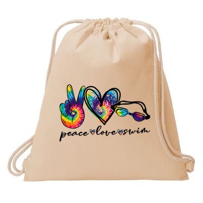 Peace Love Swim Goggles Tie Dye Swimmer Swimming Cool Gift Drawstring Bag