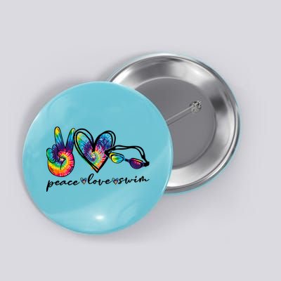 Peace Love Swim Goggles Tie Dye Swimmer Swimming Cool Gift Button