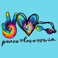 Peace Love Swim Goggles Tie Dye Swimmer Swimming Cool Gift Kids T-Shirt