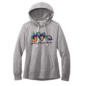 Peace Love Swim Goggles Tie Dye Swimmer Swimming Cool Gift Women's Fleece Hoodie