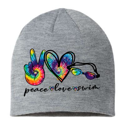 Peace Love Swim Goggles Tie Dye Swimmer Swimming Cool Gift Sustainable Beanie