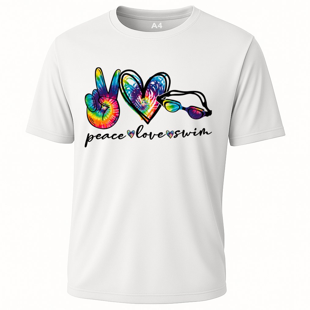 Peace Love Swim Goggles Tie Dye Swimmer Swimming Cool Gift Performance Shirt
