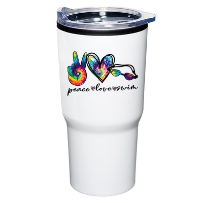 Peace Love Swim Goggles Tie Dye Swimmer Swimming Cool Gift Tumbler