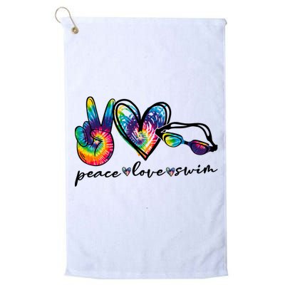 Peace Love Swim Goggles Tie Dye Swimmer Swimming Cool Gift Golf Towel